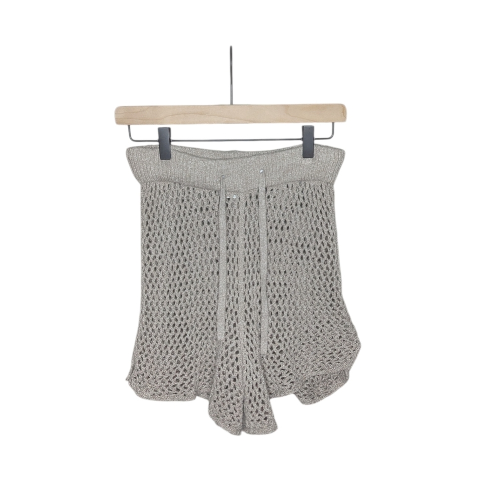 Abercrombie & Fitch Shorts Small Beige Crochet Knit Swim Cover Up Beach Boho